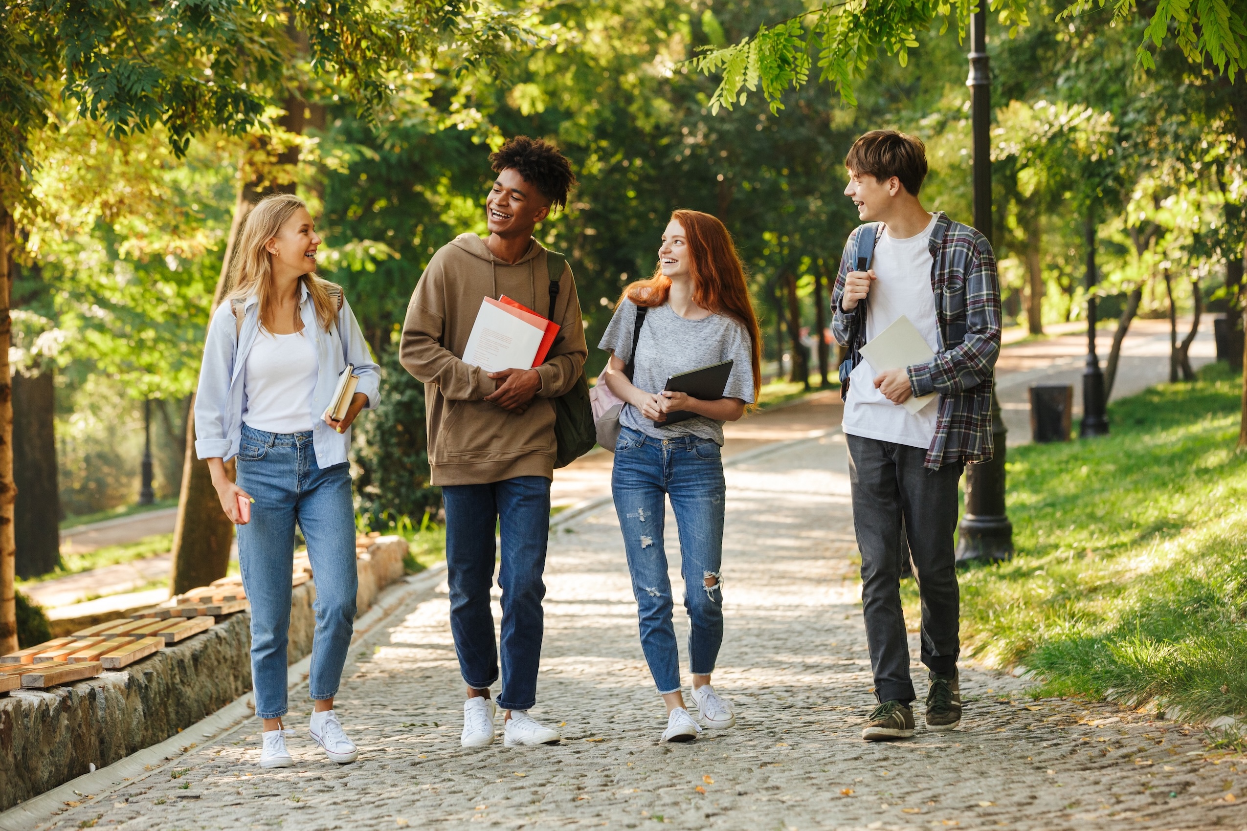Hacks for Youth header image - Students walking in park